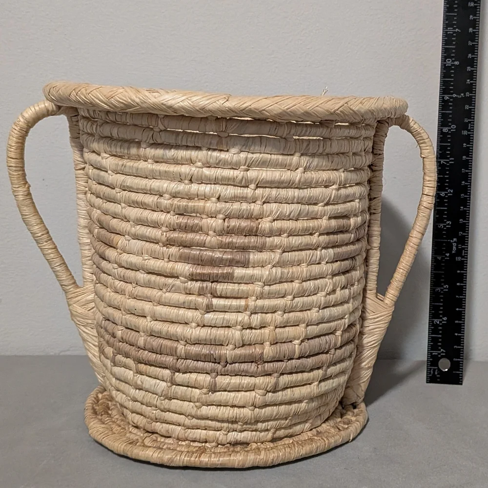 Natural Woven Basket with Handles